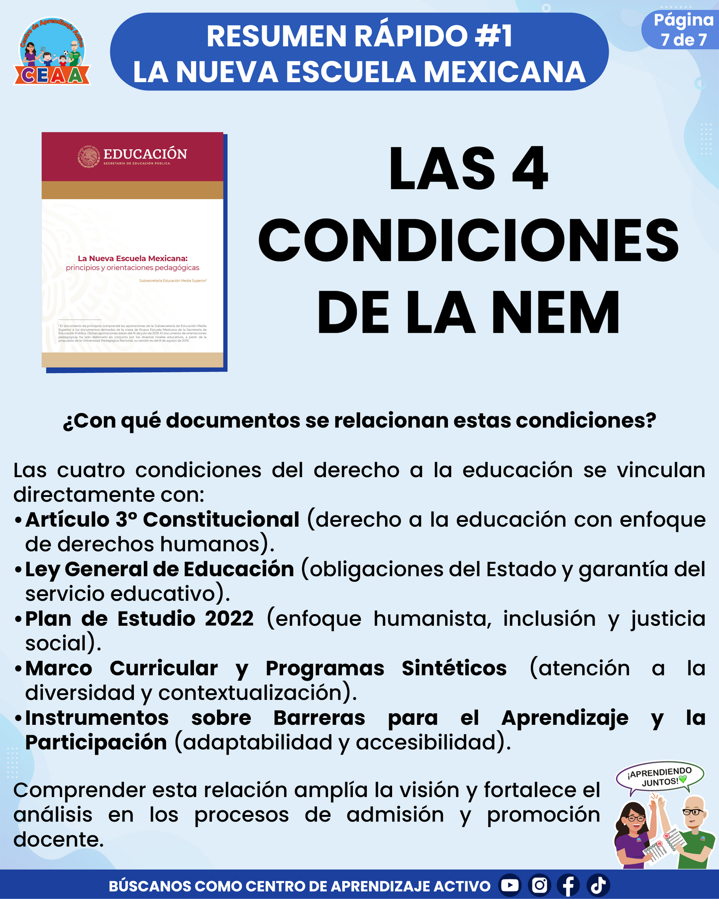 Resumen Rápido #1: LAS 4 CONDICIONES DE LA NEM