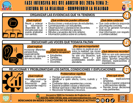 Infografía CTE Fase Intensiva: TEMA 2: LECTURA DE LA REALIDAD - COMPRENDER LA REALIDAD en PDF