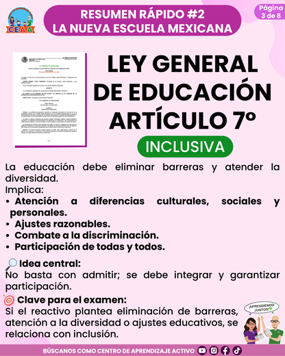 Resumen Rápido #2: LEY GENERAL DE EDUCACIÓN ARTÍCULO 7°