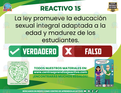 Cuadernillo de Estudios - Ley General de Educación - Verdadero o Falso