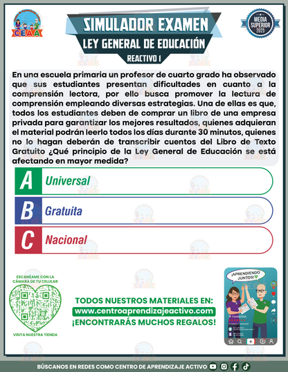 Simulador de Examen: Ley General de Educación