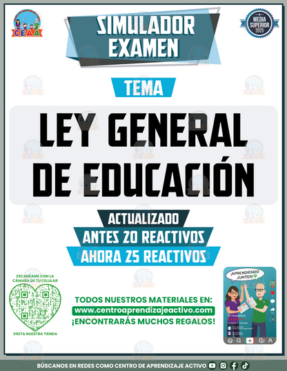 Simulador de Examen: Ley General de Educación