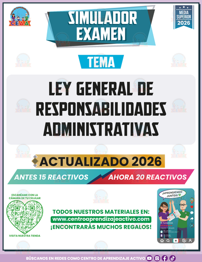 Simulador de Examen - LEY GENERAL DE RESPONSABILIDADES ADMINISTRATIVAS - Media Superior
