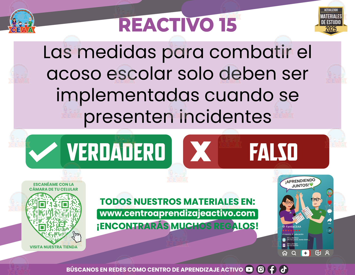 Cuadernillo de Estudio - Ley General de los Derechos de NNA - Verdadero o Falso