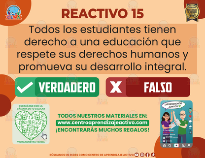Cuadernillo de Estudio - Ley General de los Derechos de NNA - Del Derecho a la Educación - Verdadero o Falso en PDF