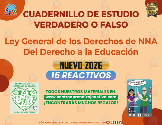 Cuadernillo de Estudio - Ley General de los Derechos de NNA - Del Derecho a la Educación - Verdadero o Falso en PDF