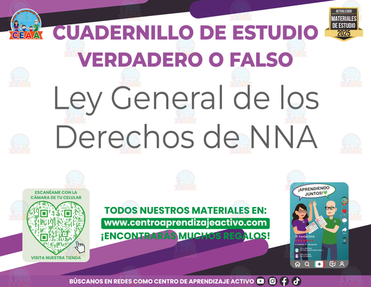 Cuadernillo de Estudio - Ley General de los Derechos de NNA - Verdadero o Falso