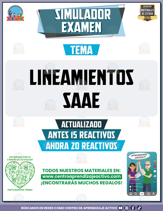 Simulador de examen Lineamientos SAAE en PDF