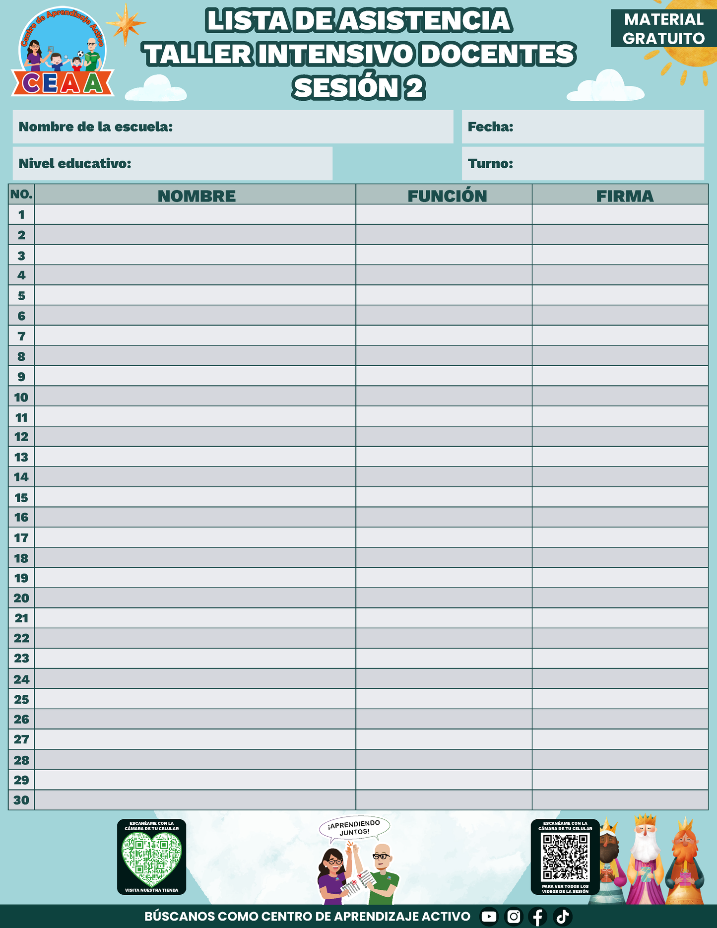 Lista de Asistencia Taller Intensivo Docentes Sesión 2 Enero 2026 en PDF