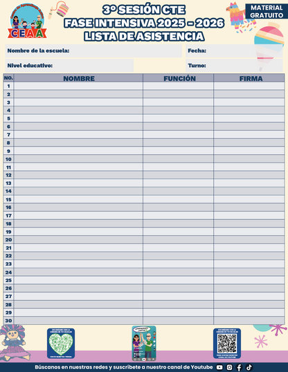 Lista de Asistencia CTE Sesión 3