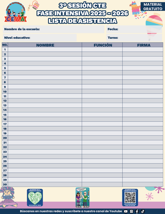 Lista de Asistencia CTE Sesión 3