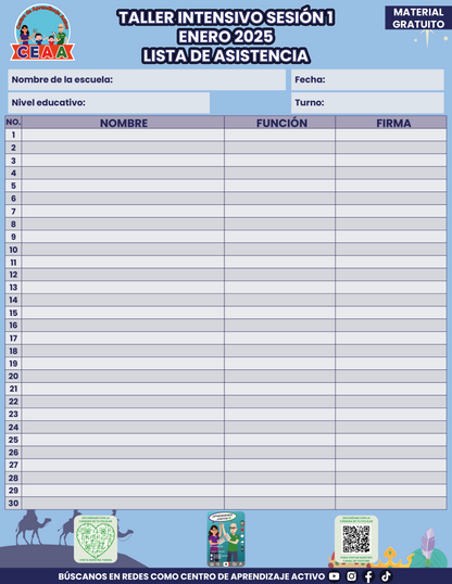 Lista de Asistencia Taller Intensivo Sesión 1