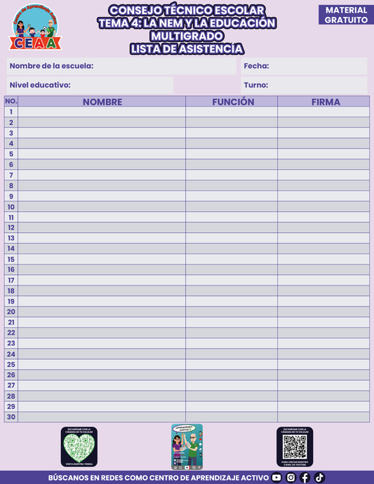 Lista de Asistencia CTE Tema 4