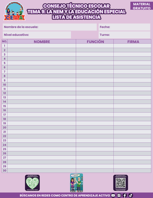 Lista de Asistencia CTE Tema 9