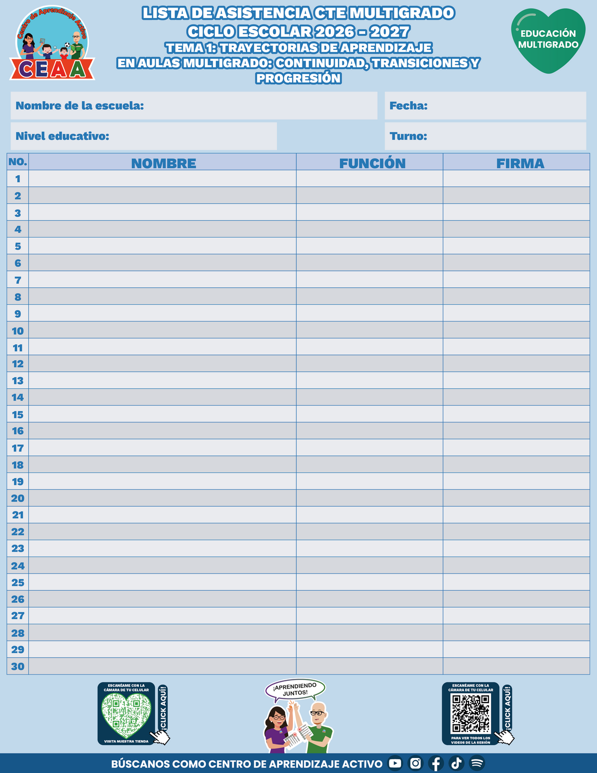 Lista de Asistencia CTE Educación Multigrado TEMA 1: TRAYECTORIAS DE APRENDIZAJE EN AULAS MULTIGRADO: CONTINUIDAD, TRANSICIONES Y PROGRESIÓN en PDF