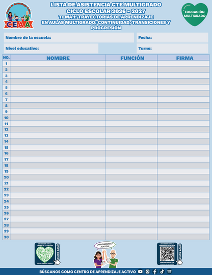 Lista de Asistencia CTE Educación Multigrado TEMA 1: TRAYECTORIAS DE APRENDIZAJE EN AULAS MULTIGRADO: CONTINUIDAD, TRANSICIONES Y PROGRESIÓN en PDF