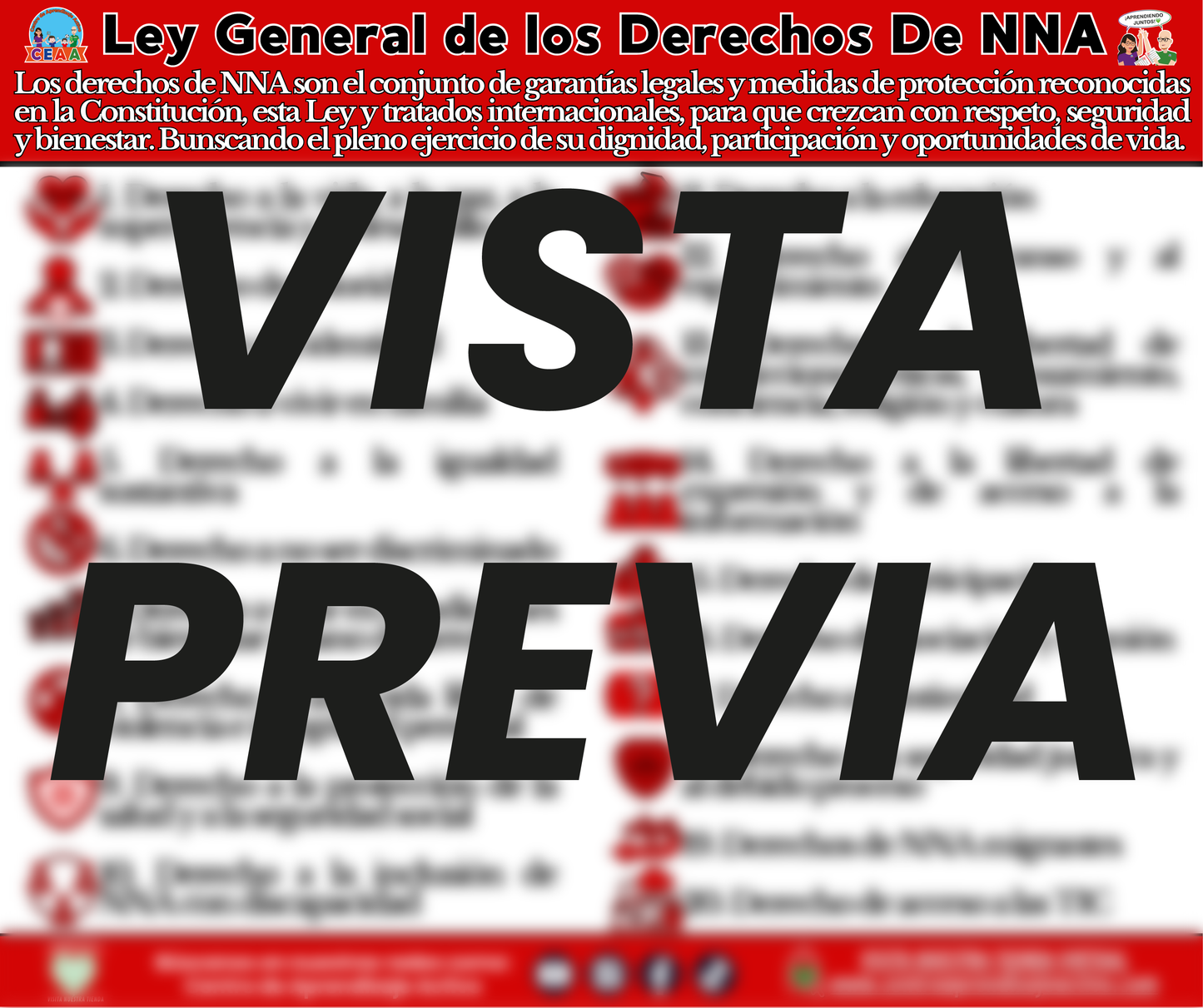 Infografía Los 20 Derechos de NNA