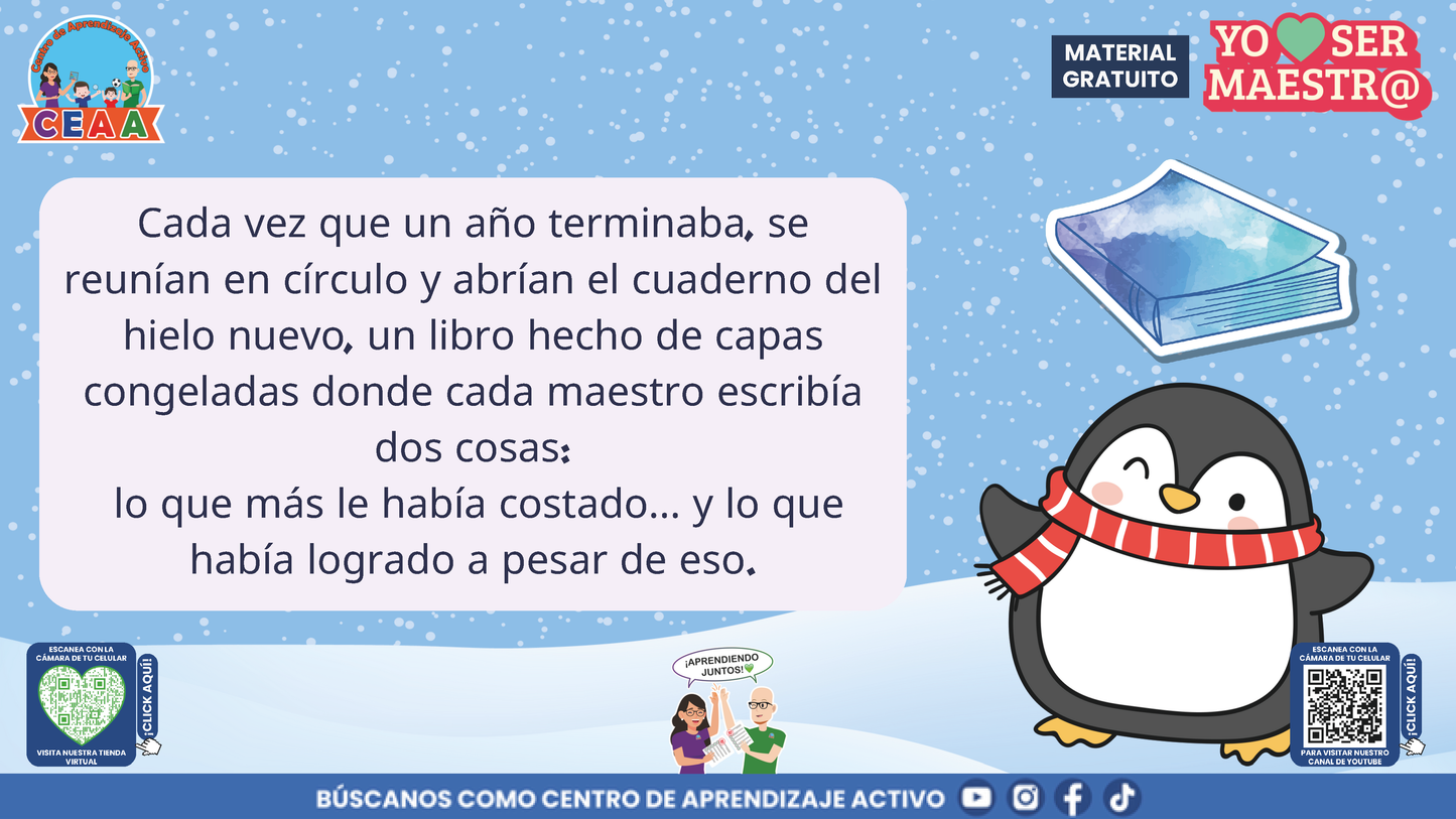 Historias para Maestros Taller Intensivo Maestros Enero 2026 - LOS PINGÜINOS Y EL CUADERNO DEL HIELO NUEVO en PDF