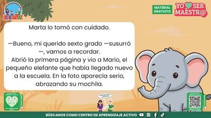 Historias para Maestros - MARTA, LA ELEFANTA MAESTRA Y SU ÁLBUM DEL ÚLTIMO DÍA en PDF