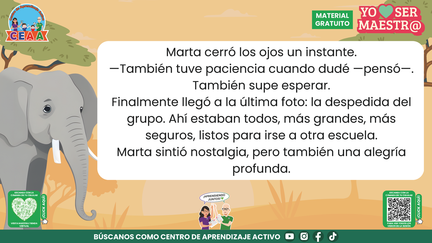 Historias para Maestros - MARTA, LA ELEFANTA MAESTRA Y SU ÁLBUM DEL ÚLTIMO DÍA en PDF