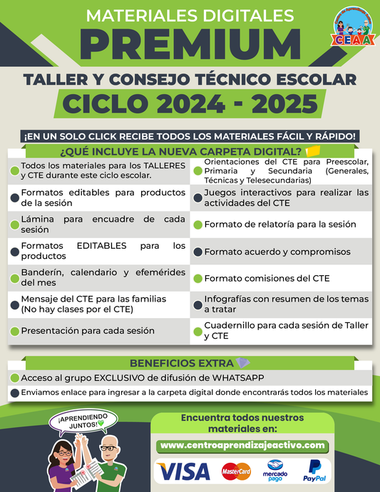 Carpeta Materiales Premium Taller y CTE 2024 - 2025