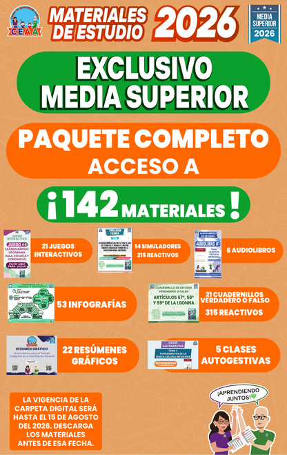Paquete Completo Materiales de Estudio 2026 Media Superior