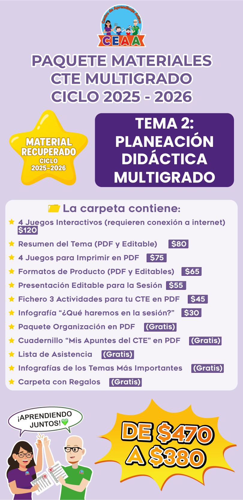 Paquete Completo Materiales CTE Multigrado Tema 2: PLANEACIÓN DIDÁCTICA MULTIGRADO (⭐ Material recuperado 25/26)