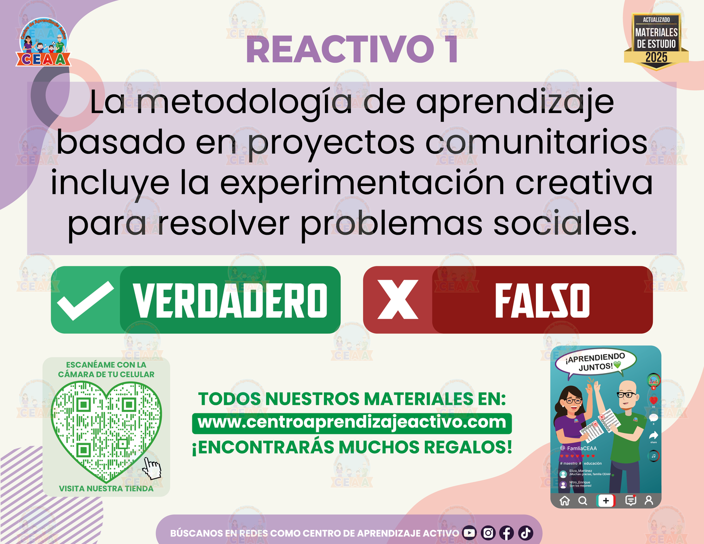 Cuadernillo de Estudio - Metodologías para el desarrollo de proyectos educativos - Verdadero o Falso