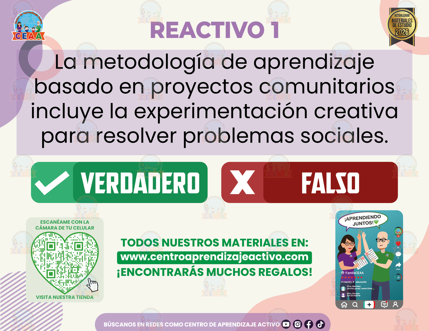 Cuadernillo de Estudio - Metodologías para el desarrollo de proyectos educativos - Verdadero o Falso en PDF