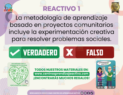 Cuadernillo de Estudio - Metodologías para el desarrollo de proyectos educativos - Verdadero o Falso en PDF