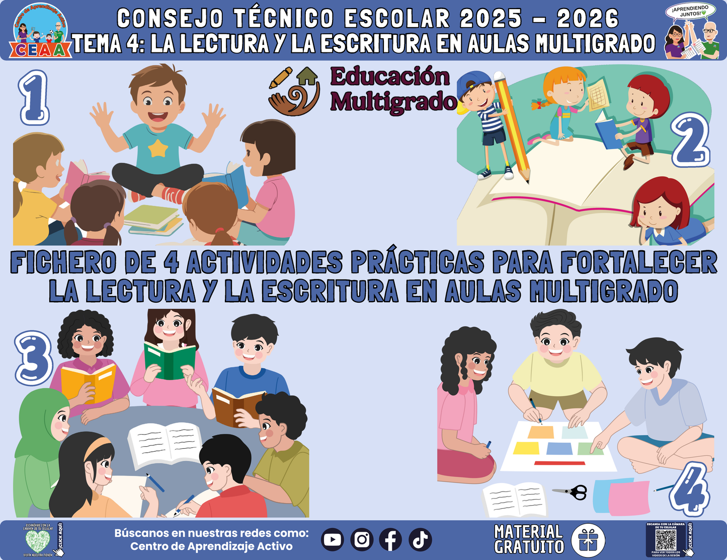 Fichero 4 Actividades Prácticas Multigrado TEMA 4: LA LECTURA Y LA ESCRITURA EN AULAS MULTIGRADO en PDF