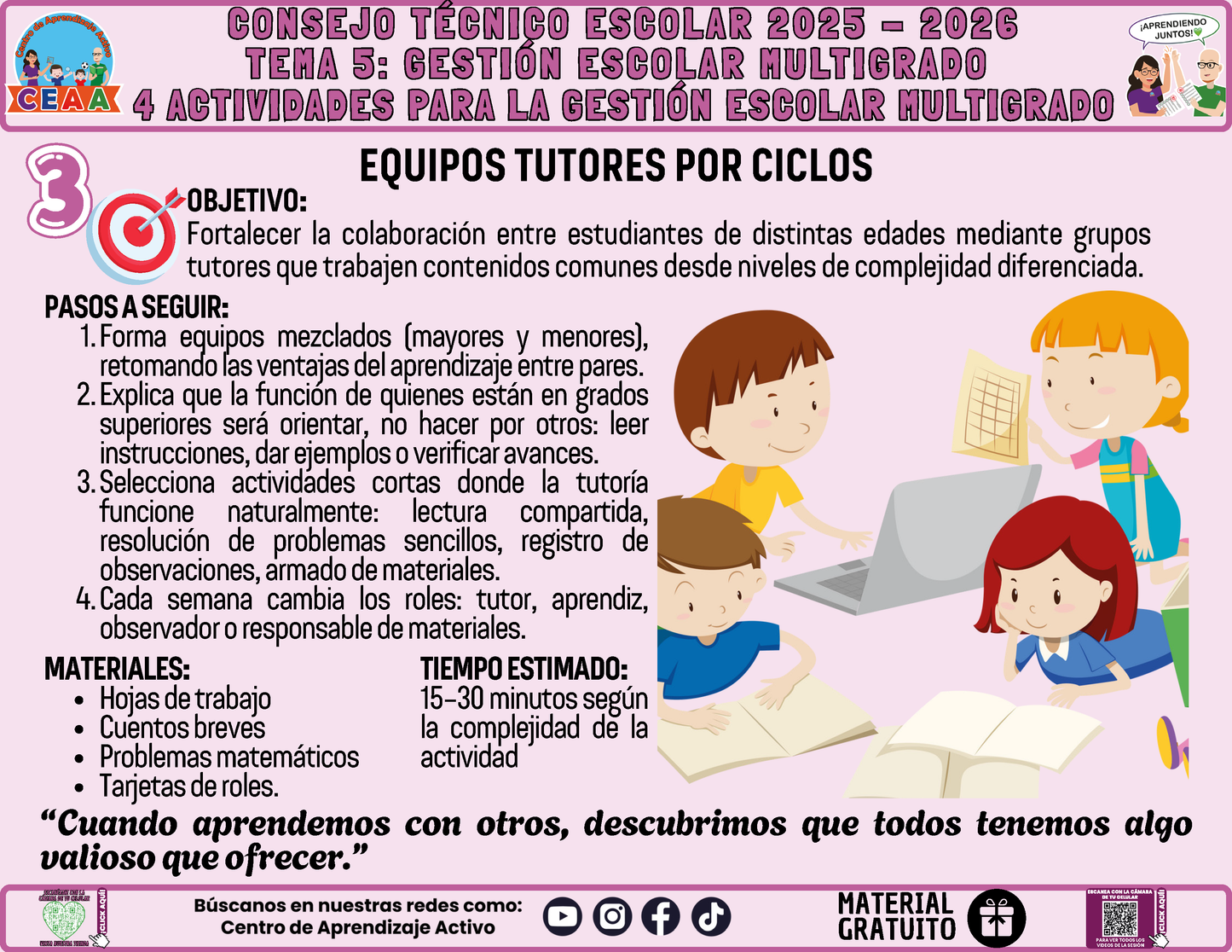 Fichero 4 Actividades Prácticas Multigrado TEMA 5: GESTIÓN ESCOLAR MULTIGRADO en PDF