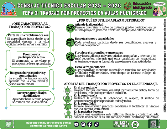 Infografía Multigrado: TEMA 3: TRABAJO POR PROYECTOS EN AULAS MULTIGRADO en PDF