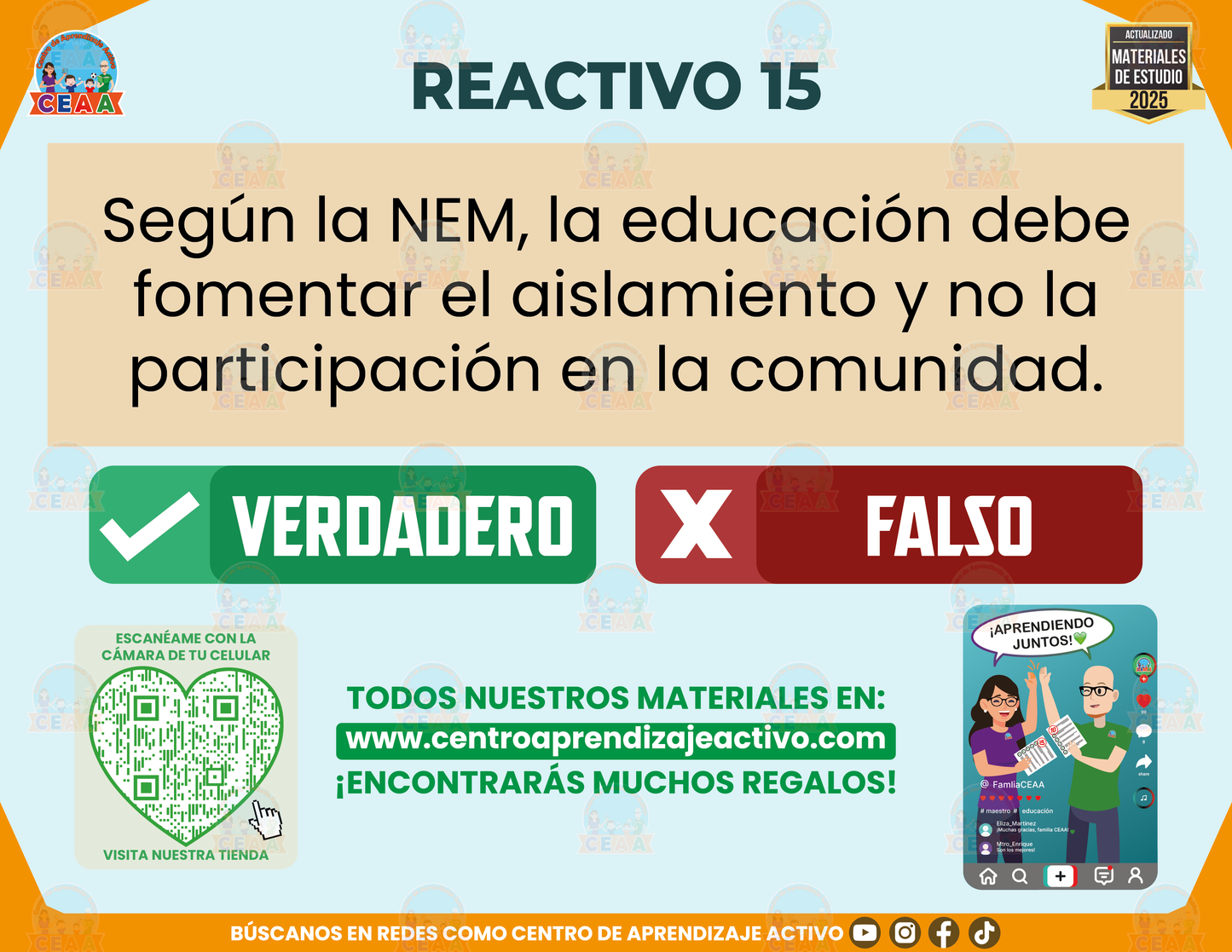 Cuadernillo de Estudio - Los 8 Principios de la NEM - Verdadero o Falso