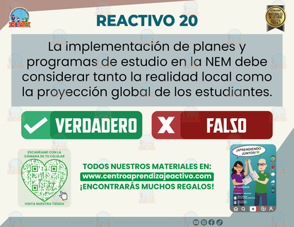 Cuadernillo de Estudio - NEM-El derecho a la educación y sus implicaciones pedagógicas - Verdadero o Falso en PDF