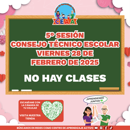 Anuncio No Hay Clases por CTE Febrero 2025