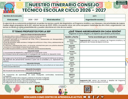 NUESTRO ITINERARIO CONSEJO TÉCNICO ESCOLAR CICLO 2026 - 2027 en PDF
