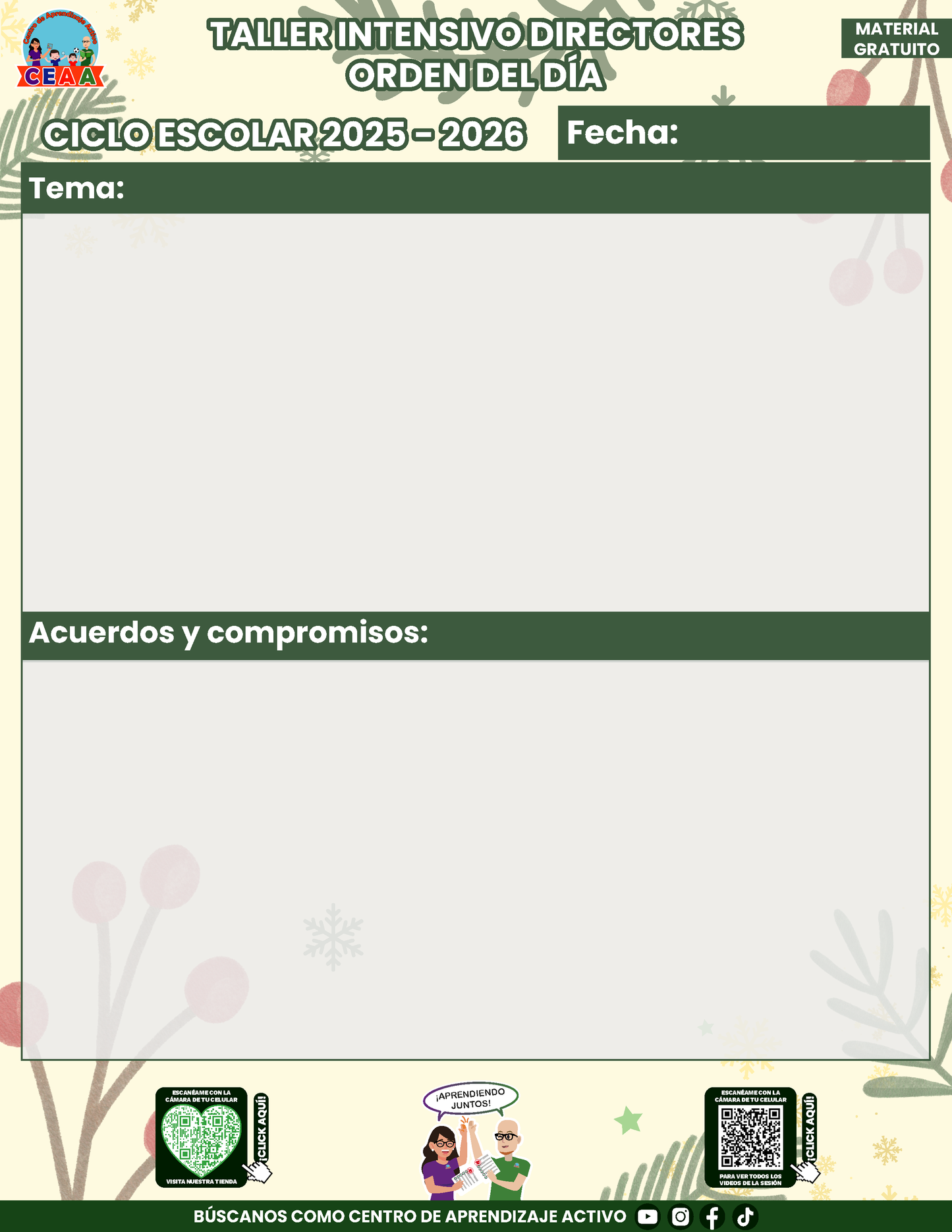 Paquete de Organización Taller Intensivo Directores Enero en PDF