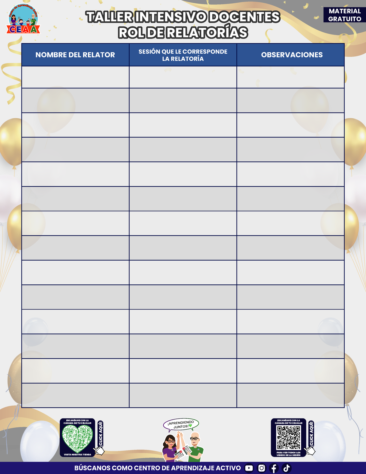 Organización Taller Intensivo Sesión 1 Julio 2026
