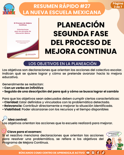 Resumen Rápido #27: PLANEACIÓN SEGUNDA FASE DEL PROCESO DE MEJORA CONTINUA