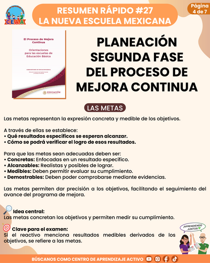 Resumen Rápido #27: PLANEACIÓN SEGUNDA FASE DEL PROCESO DE MEJORA CONTINUA