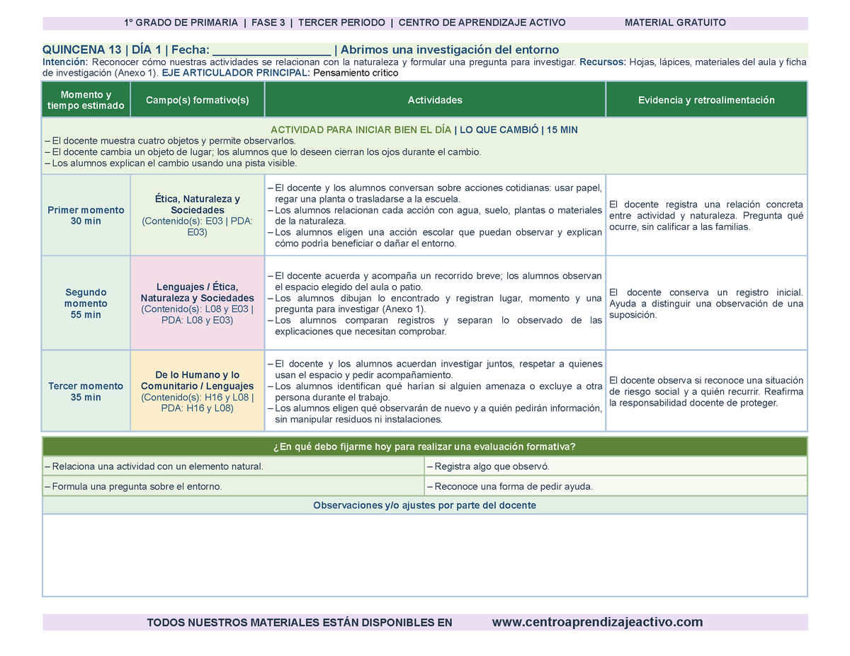 PLANEACIÓN 1° Primaria Tercer Periodo (Abr, May, Jun, Jul) en 🎁PDF