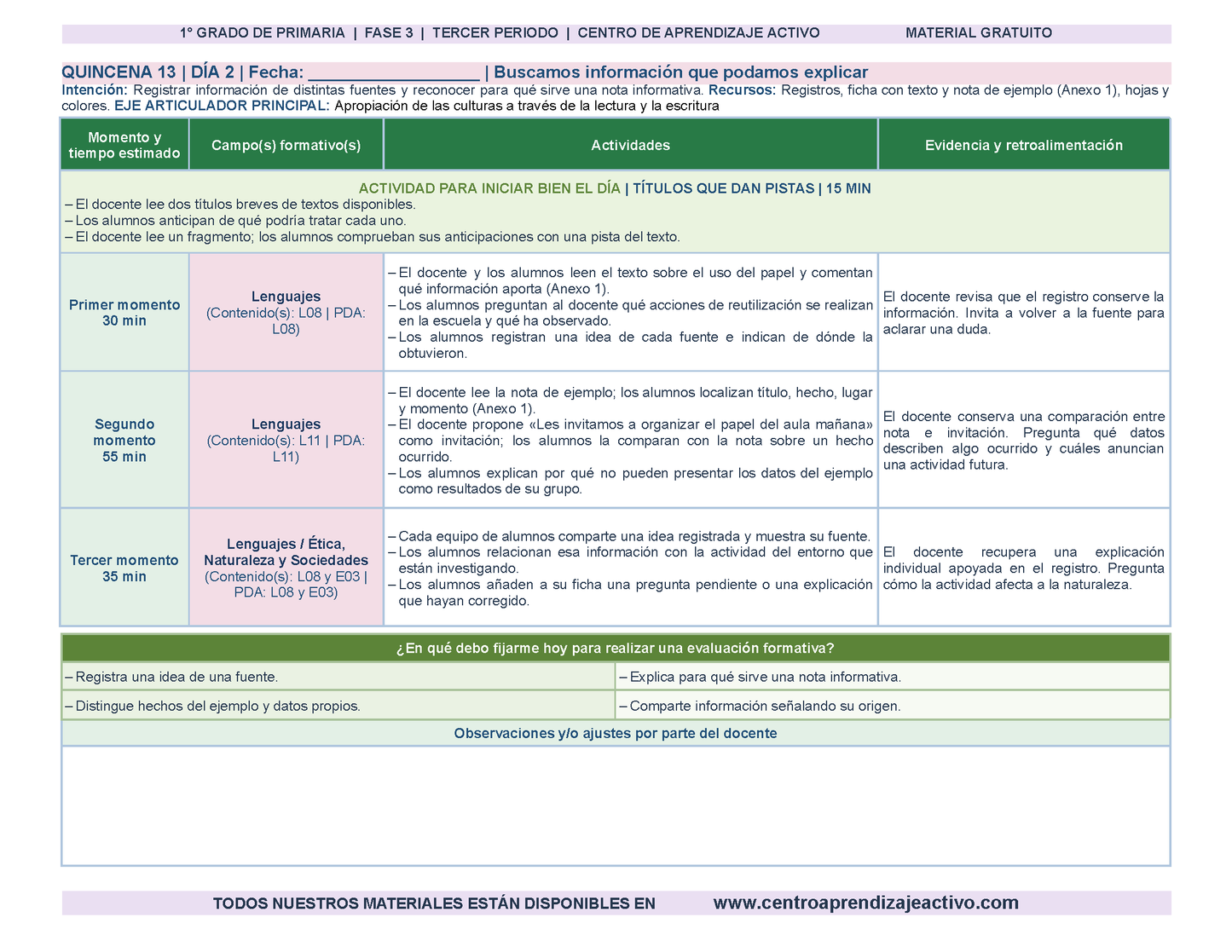 PLANEACIÓN 1° Primaria Tercer Periodo (Abr, May, Jun, Jul) en 🎁PDF