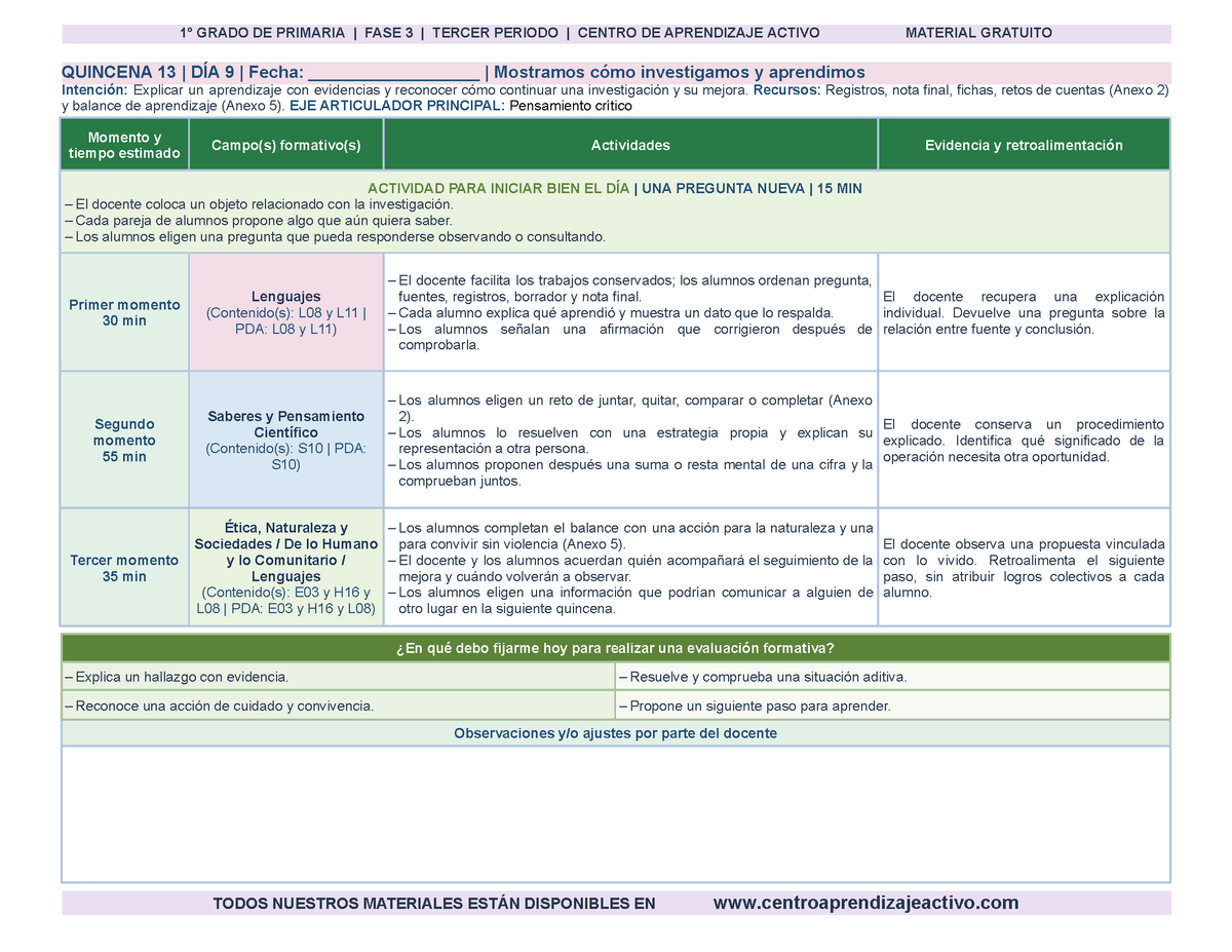 PLANEACIÓN 1° Primaria Tercer Periodo (Abr, May, Jun, Jul) en 🎁PDF