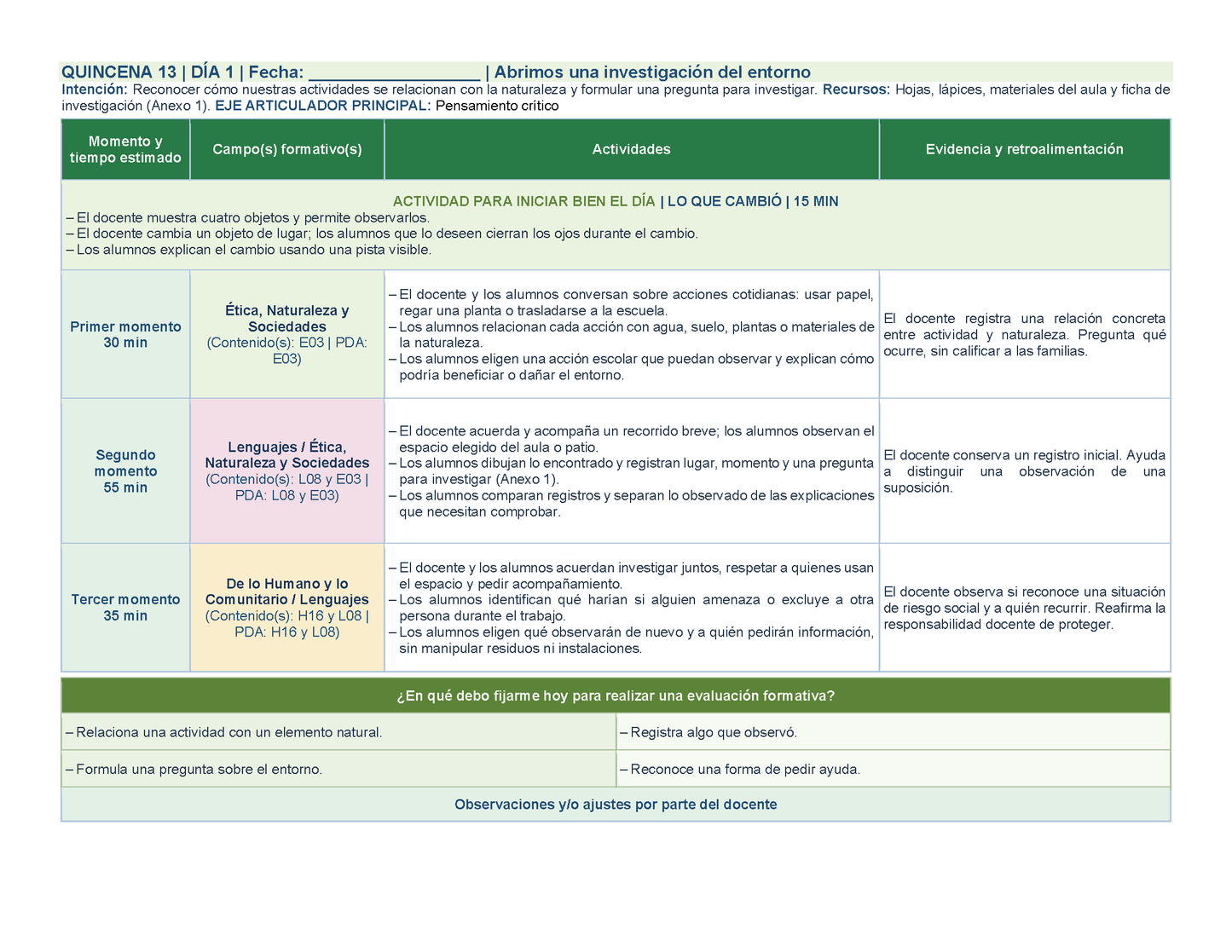 PLANEACIÓN 1° Primaria Tercer Periodo (Abr, May, Jun, Jul) ✏️Editable en Word