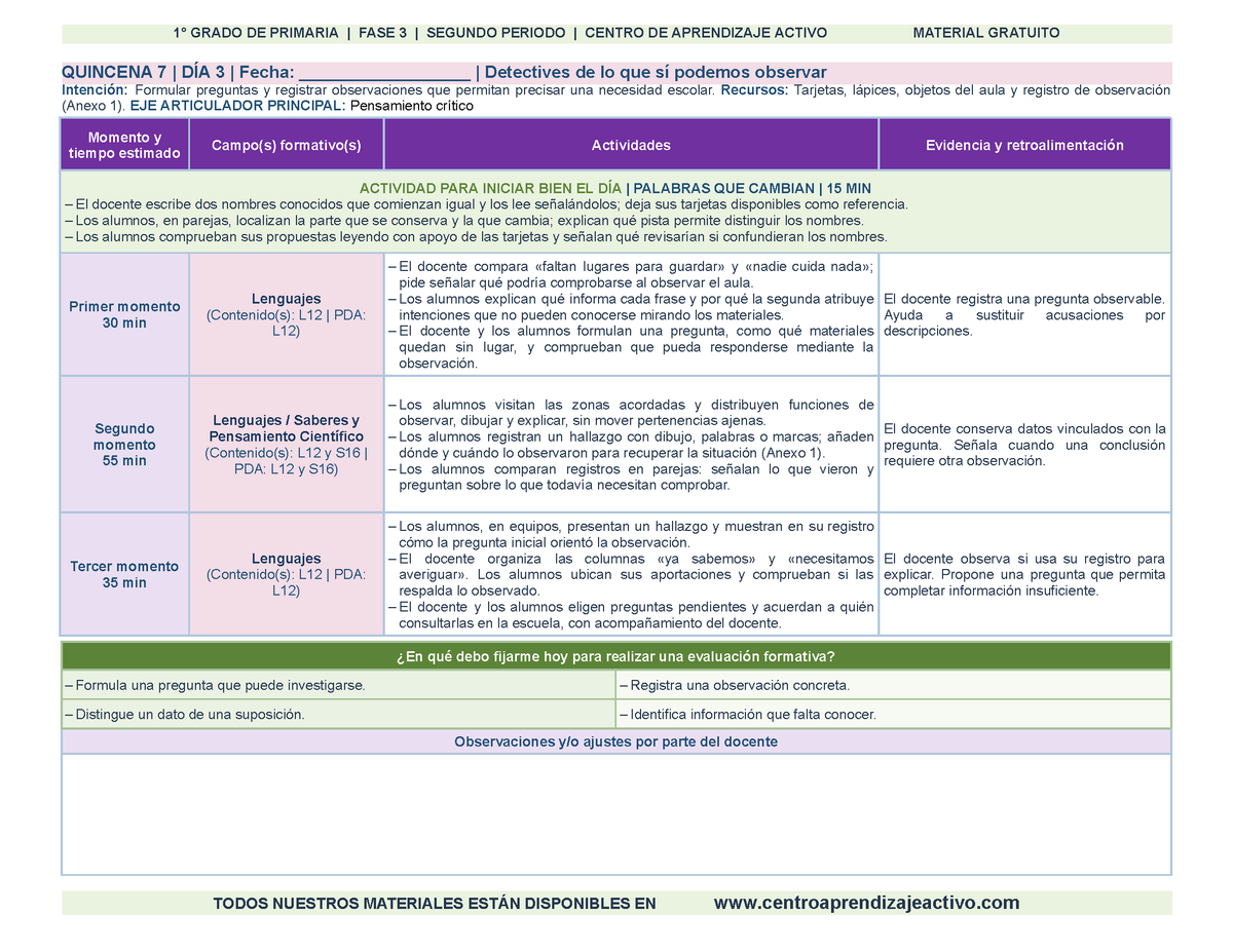 PLANEACIÓN 1° Primaria Segundo Periodo (Dic, Ene, Feb, Mar) en 🎁pdf