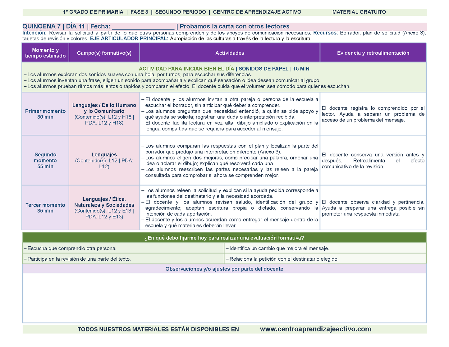 PLANEACIÓN 1° Primaria Segundo Periodo (Dic, Ene, Feb, Mar) en 🎁pdf