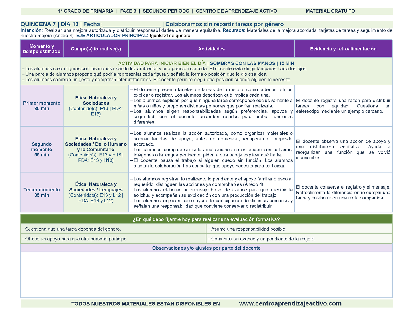 PLANEACIÓN 1° Primaria Segundo Periodo (Dic, Ene, Feb, Mar) en 🎁pdf