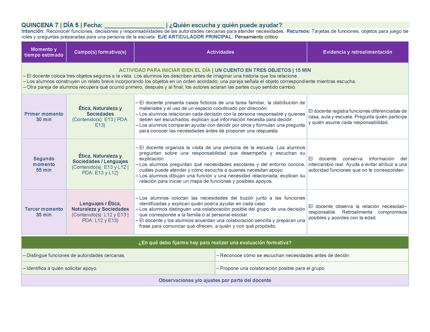 PLANEACIÓN 1° Primaria Segundo Periodo (Dic, Ene, Feb, Mar) ✏️Editable en Word