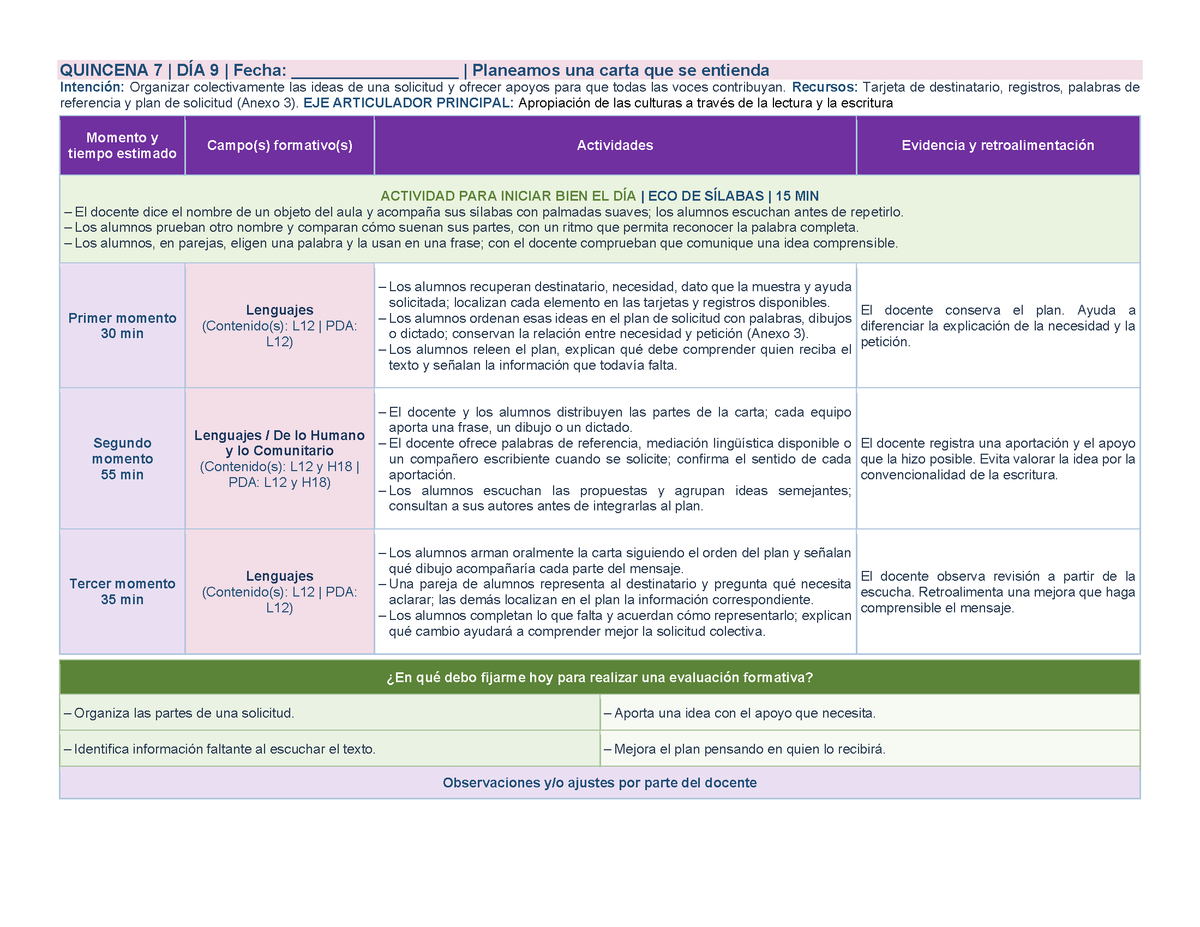 PLANEACIÓN 1° Primaria Segundo Periodo (Dic, Ene, Feb, Mar) ✏️Editable en Word